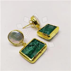 Fashion Classic Turkish Gemstone  Double Drop Earrings