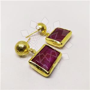 Fashion Classic Turkish Gemstone  Double Drop Earrings