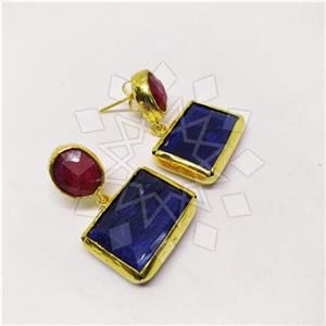 Fashion Classic Turkish Gemstone  Double Drop Earrings
