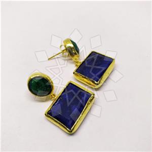 Fashion Classic Turkish Gemstone  Double Drop Earrings