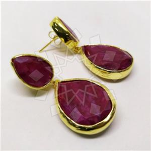 Fashion Classic Turkish Gemstone  Double Drop Earrings