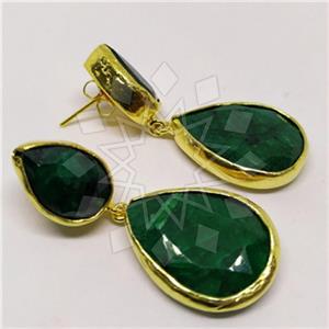 Fashion Classic Turkish Gemstone  Double Drop Earrings