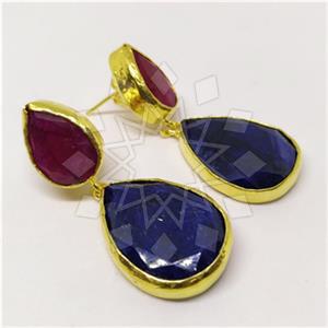 Fashion Classic Turkish Gemstone  Double Drop Earrings
