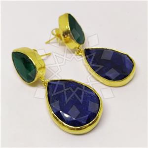 Fashion Classic Turkish Gemstone  Double Drop Earrings