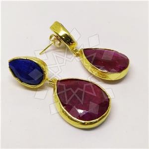 Fashion Classic Turkish Gemstone  Double Drop Earrings