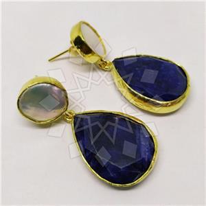 Fashion Classic Turkish Gemstone  Double Drop Earrings