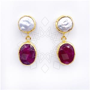 Fashion Classic Turkish Gemstone  Double Drop Earrings