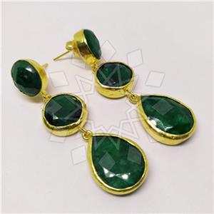 Fashion Classic Turkish Gemstone  Triple Drop Earrings