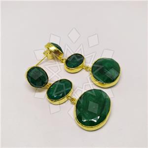 Fashion Classic Turkish Gemstone  Triple Drop Earrings
