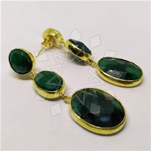 Fashion Classic Turkish Gemstone  Triple Drop Earrings