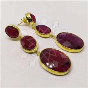 Fashion Classic Turkish Gemstone  Triple Drop Earrings
