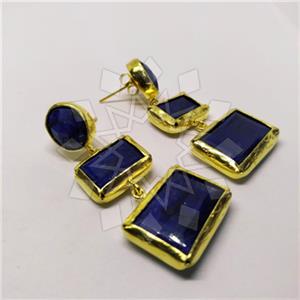 Fashion Classic Turkish Gemstone  Triple Drop Earrings