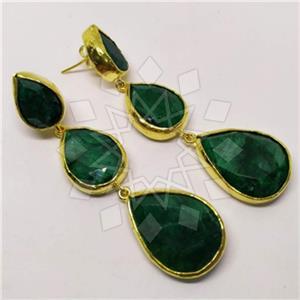 Fashion Classic Turkish Gemstone  Triple Drop Earrings