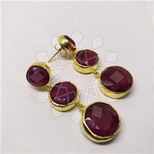 Fashion Classic Turkish Gemstone  Triple Drop Earrings