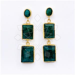 Fashion Classic Turkish Gemstone  Triple Drop Earrings