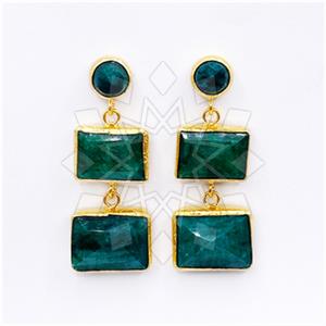 Fashion Classic Turkish Gemstone  Triple Drop Earrings