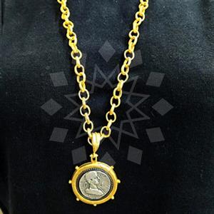 Fashion Coin Metal and Chain Necklace