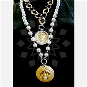 Fashion Coin Multi Strand Necklace