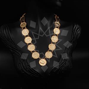 Fashion Coin Statement Necklace