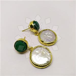 Fashion Classic Turkish Gemstone  Double Drop Earrings