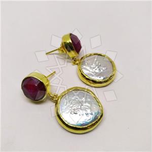 Fashion Classic Turkish Gemstone  Double Drop Earrings