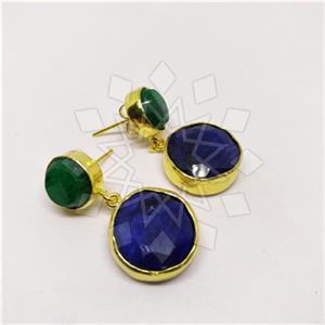 Fashion Classic Turkish Gemstone  Double Drop Earrings