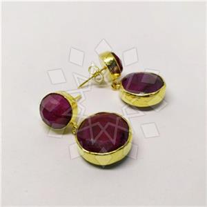 Fashion Classic Turkish Gemstone  Double Drop Earrings