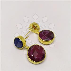 Fashion Classic Turkish Gemstone  Double Drop Earrings