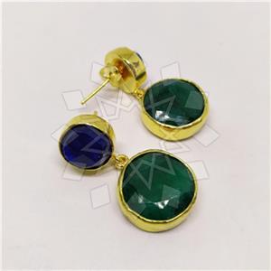 Fashion Classic Turkish Gemstone  Double Drop Earrings