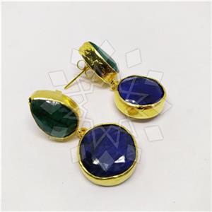 Fashion Classic Turkish Gemstone  Double Drop Earrings