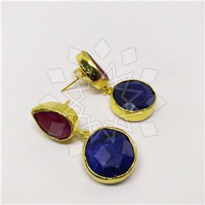 Fashion Classic Turkish Gemstone  Double Drop Earrings