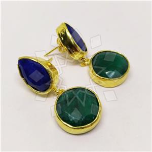 Fashion Classic Turkish Gemstone  Double Drop Earrings
