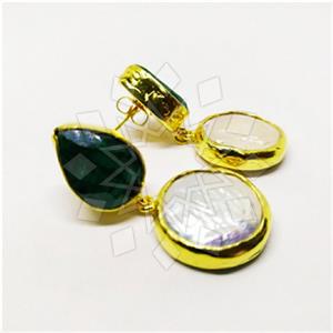 Fashion Classic Turkish Gemstone  Double Drop Earrings