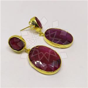 Fashion Classic Turkish Gemstone  Double Drop Earrings
