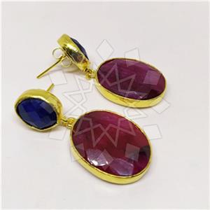 Fashion Classic Turkish Gemstone  Double Drop Earrings