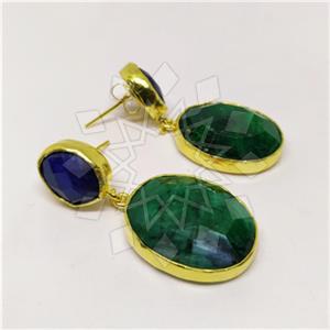 Fashion Classic Turkish Gemstone  Double Drop Earrings