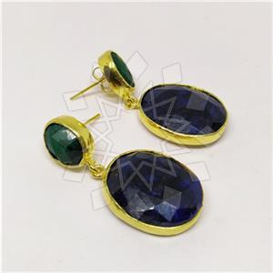 Fashion Classic Turkish Gemstone  Double Drop Earrings