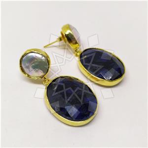 Fashion Classic Turkish Gemstone  Double Drop Earrings