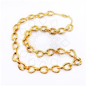 Fashion Ethnic Brass  Metal and Chain Necklace