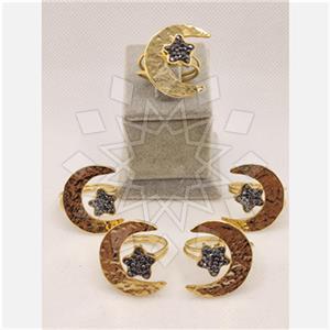 Fashion Ethnic Brass Cocktail Rings Package