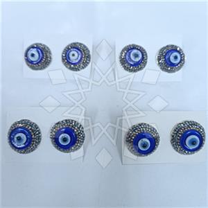 Fashion Evil Eye Gem and Crystals Stud Earrings Package