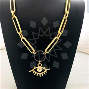 Fashion Evil Eye Metal and Chain Necklace