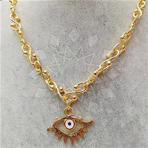Fashion Evil Eye Metal and Chain Necklace