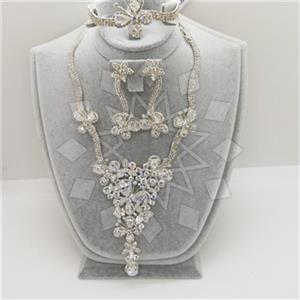 Fashion Flower Earrings Bracelet Necklace Sets