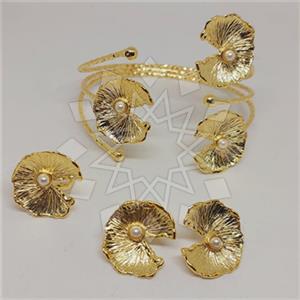 Fashion Flower Ring Earring Bracelet Sets