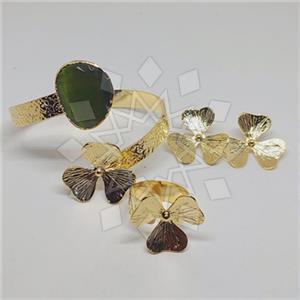 Fashion Flower Ring Earring Bracelet Sets