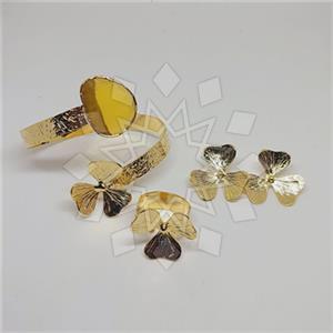 Fashion Flower Ring Earring Bracelet Sets