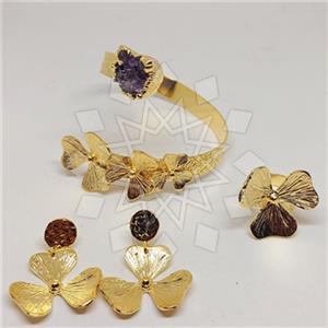 Fashion Flower Ring Earring Bracelet Sets