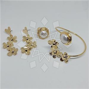 Fashion Flower Ring Earring Bracelet Sets