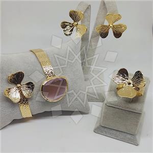 Fashion Flower Ring Earring Bracelet Sets